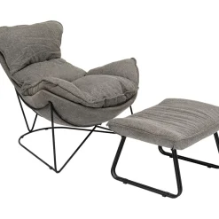 Fauteuil Avec Repose-Pied Snuggle Gris (2/Parts)