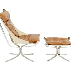 Fauteuil Avec Tabouret Washington Marron