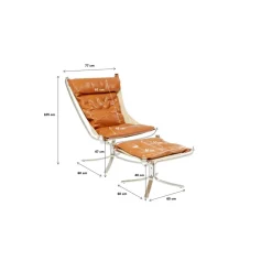 Fauteuil Avec Tabouret Washington Marron