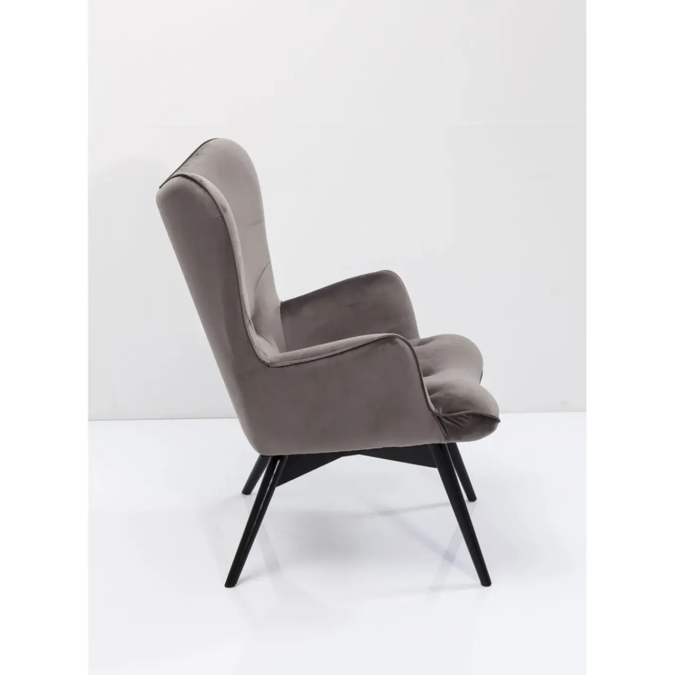 Fauteuil Black Vicky Velours Gris