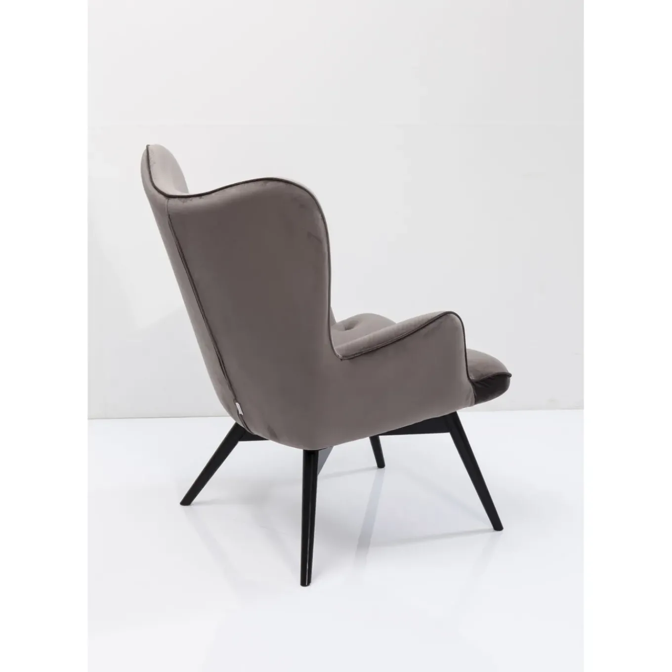 Fauteuil Black Vicky Velours Gris