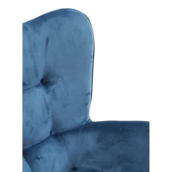 Fauteuil Black Vicky Velours Petrole