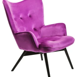 Fauteuil Black Vicky Velours Violet