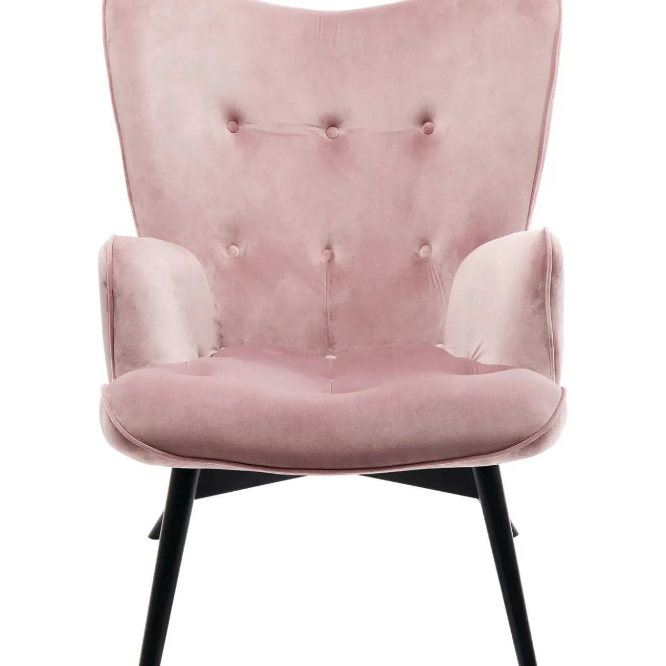 Fauteuil Black Vicky Velours Rose