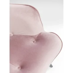 Fauteuil Black Vicky Velours Rose