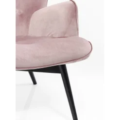 Fauteuil Black Vicky Velours Rose
