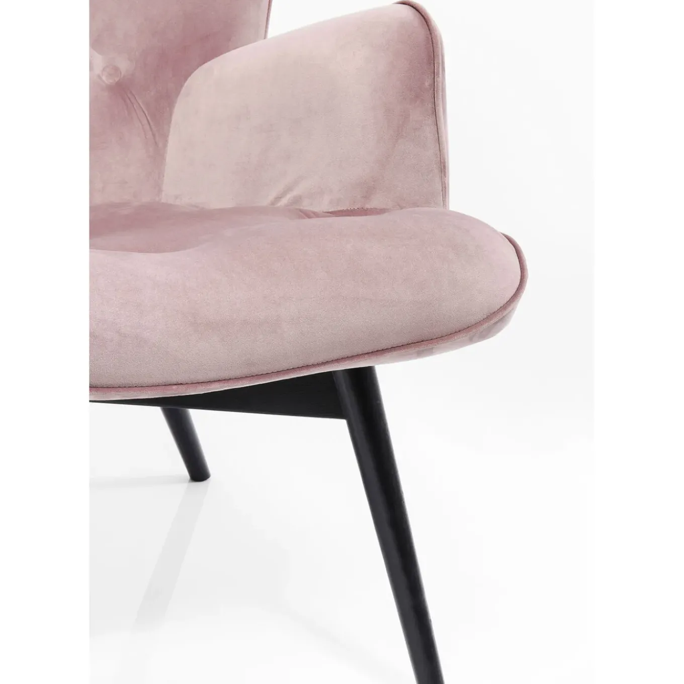 Fauteuil Black Vicky Velours Rose