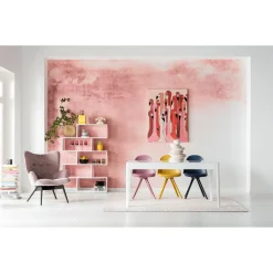 Fauteuil Black Vicky Velours Rose