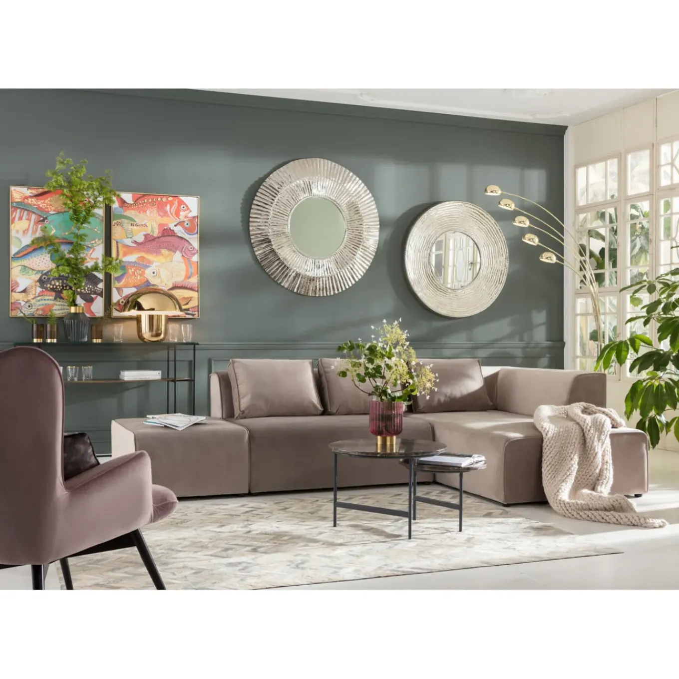 Fauteuil Black Vicky Velours Rose
