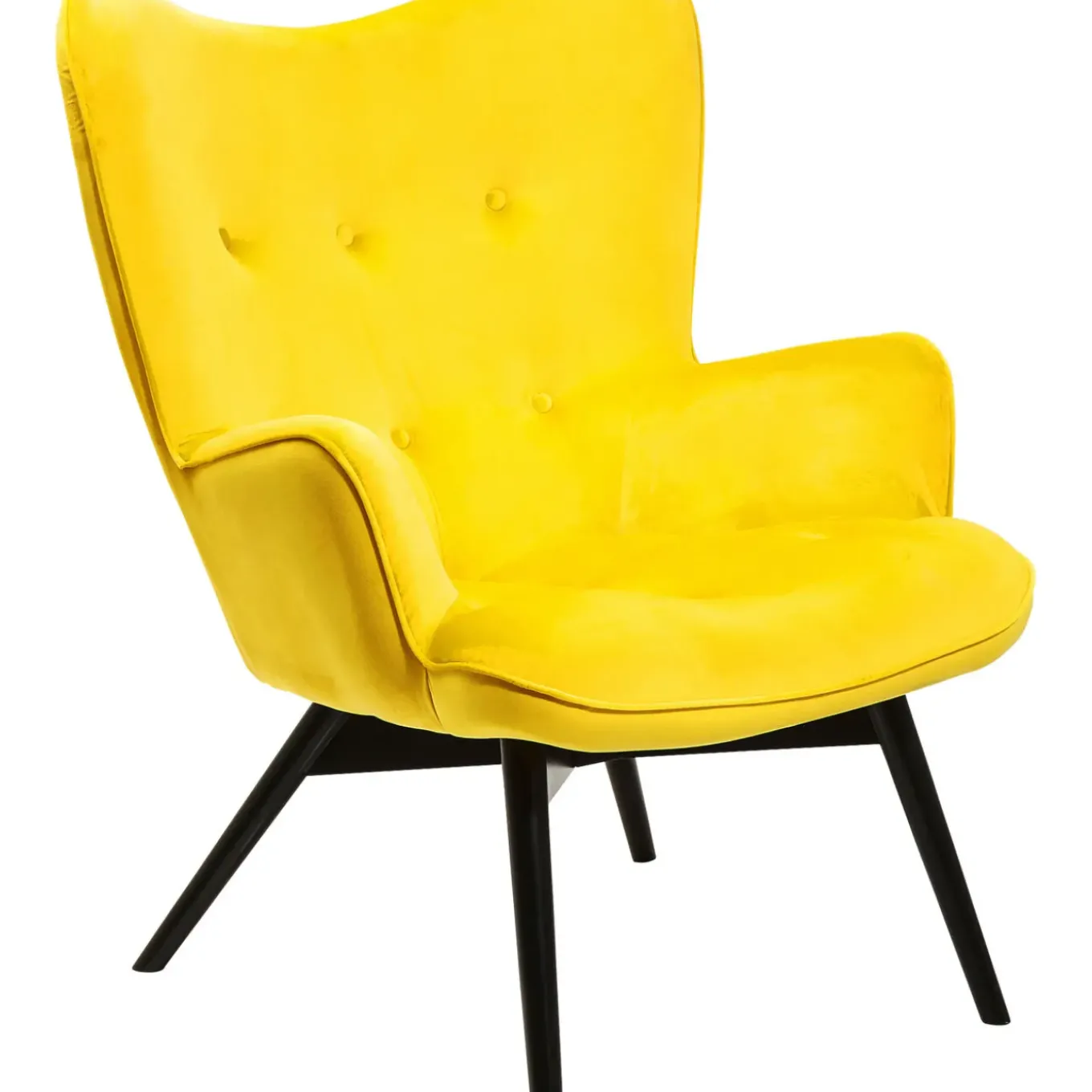 Fauteuil Black Vicky Velours Jaune