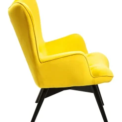 Fauteuil Black Vicky Velours Jaune