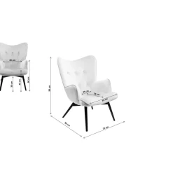 Fauteuil Black Vicky Velours Jaune