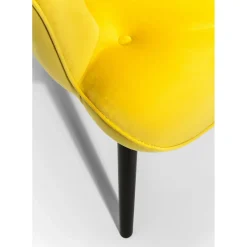 Fauteuil Black Vicky Velours Jaune