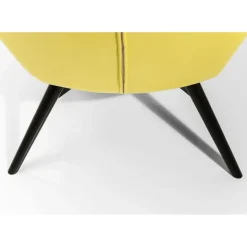 Fauteuil Black Vicky Velours Jaune