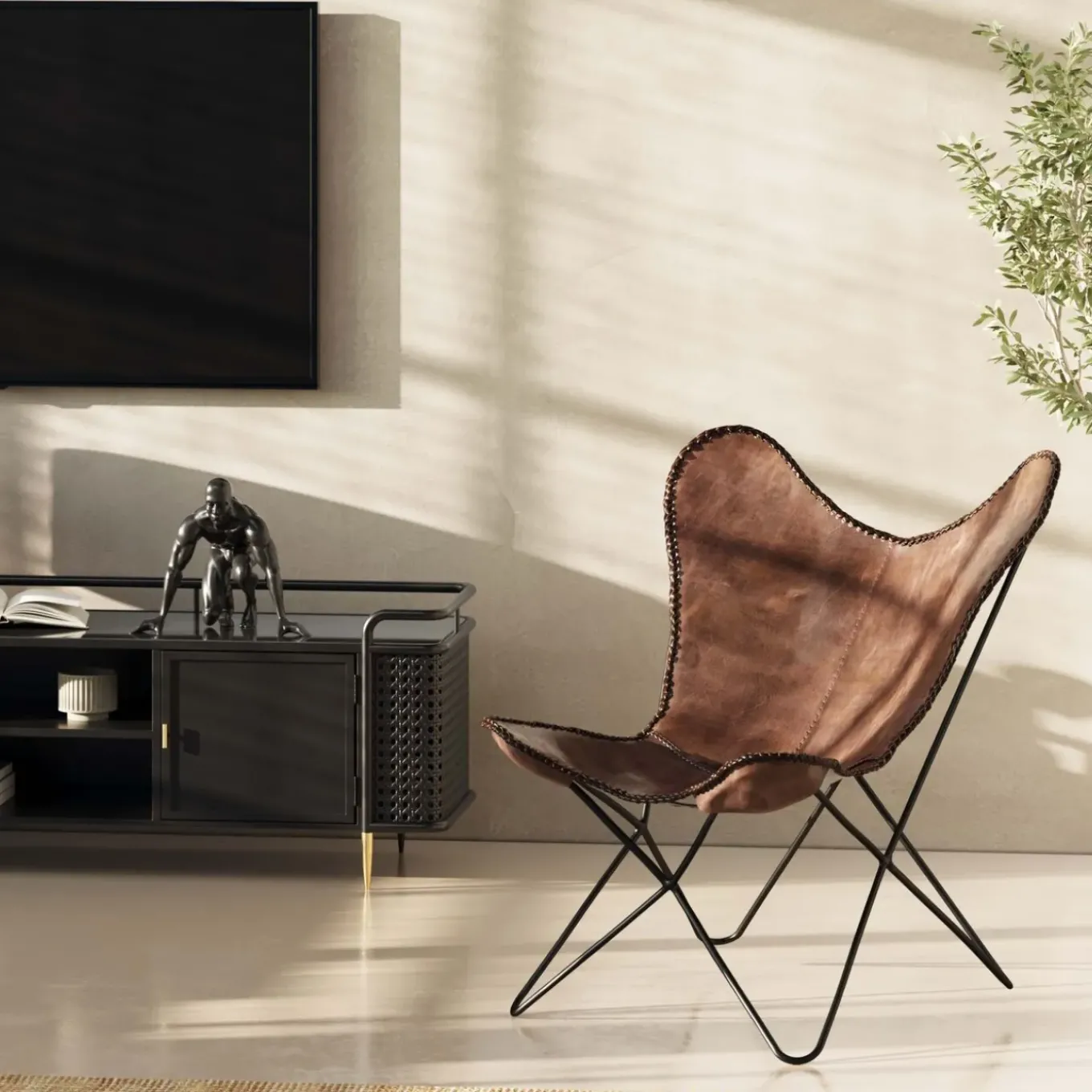 Fauteuil California Cuir Marron Fonce