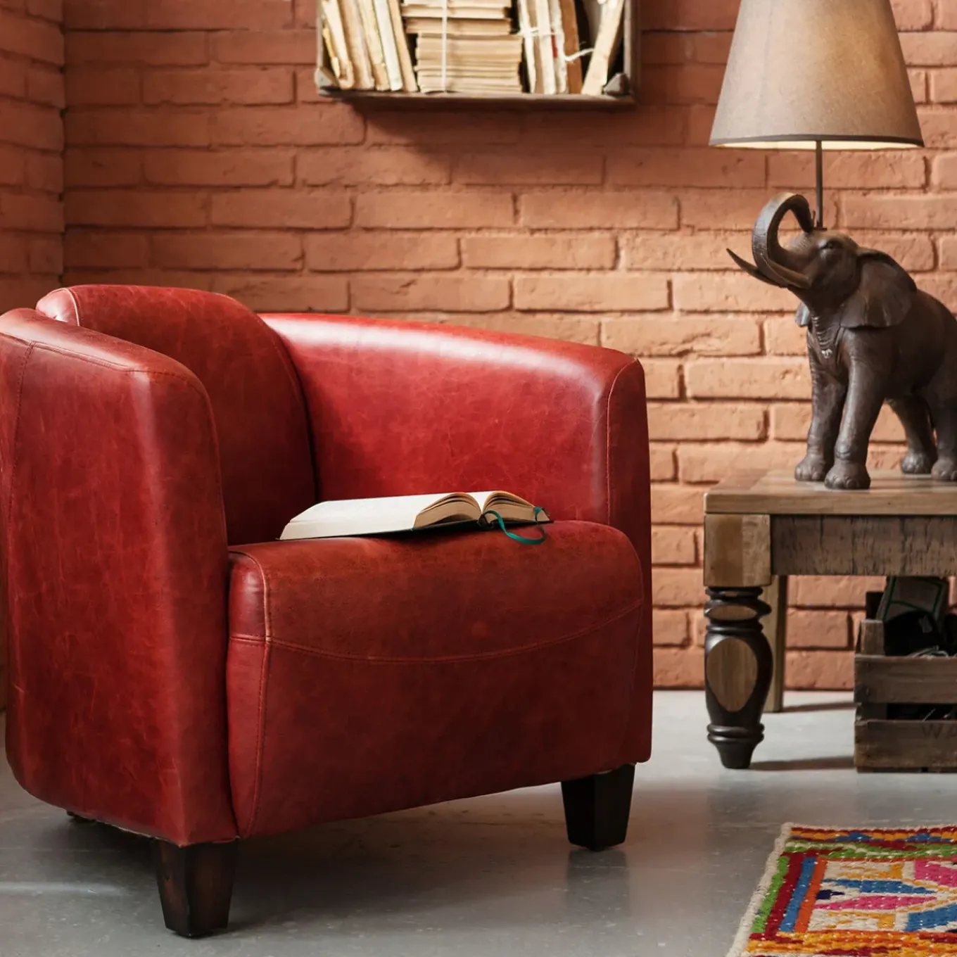 Fauteuil Cigar Lounge Rouge