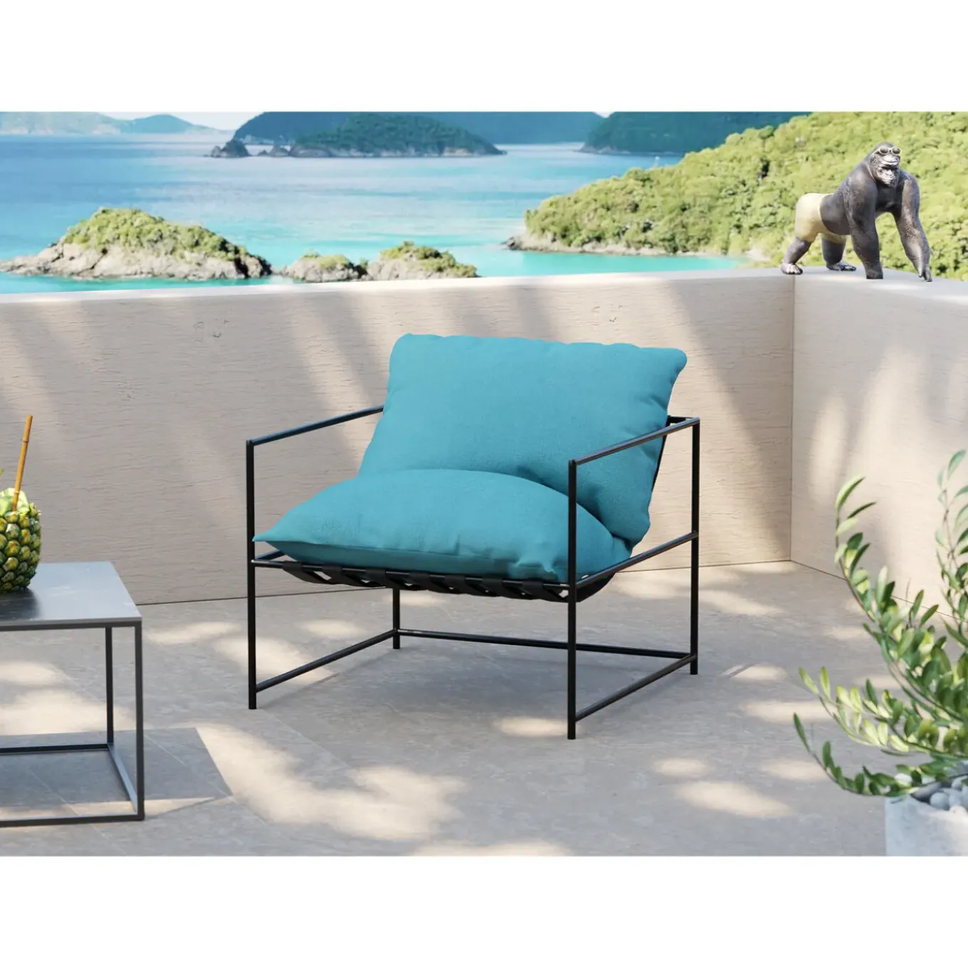 Fauteuil Cuby Garden Bleu