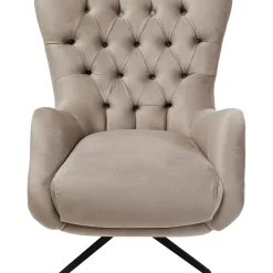 Fauteuil Pivotant Bellissima Velours Beige