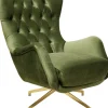 Fauteuil Pivotant Bellissima Velours Vert