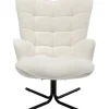 Fauteuil Pivotant Oscar Boucle Creme