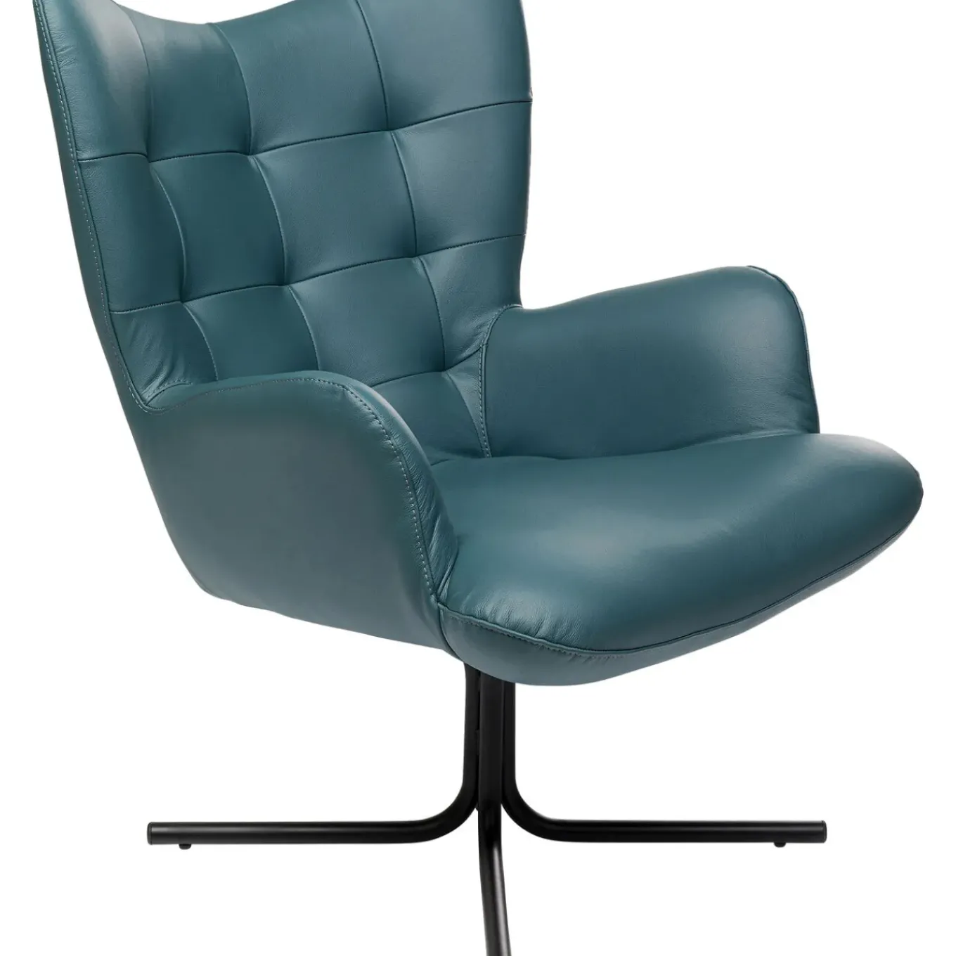 Fauteuil Pivotant Oscar Cuir Bleu