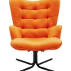 Fauteuil Pivotant Oscar Velours Orange