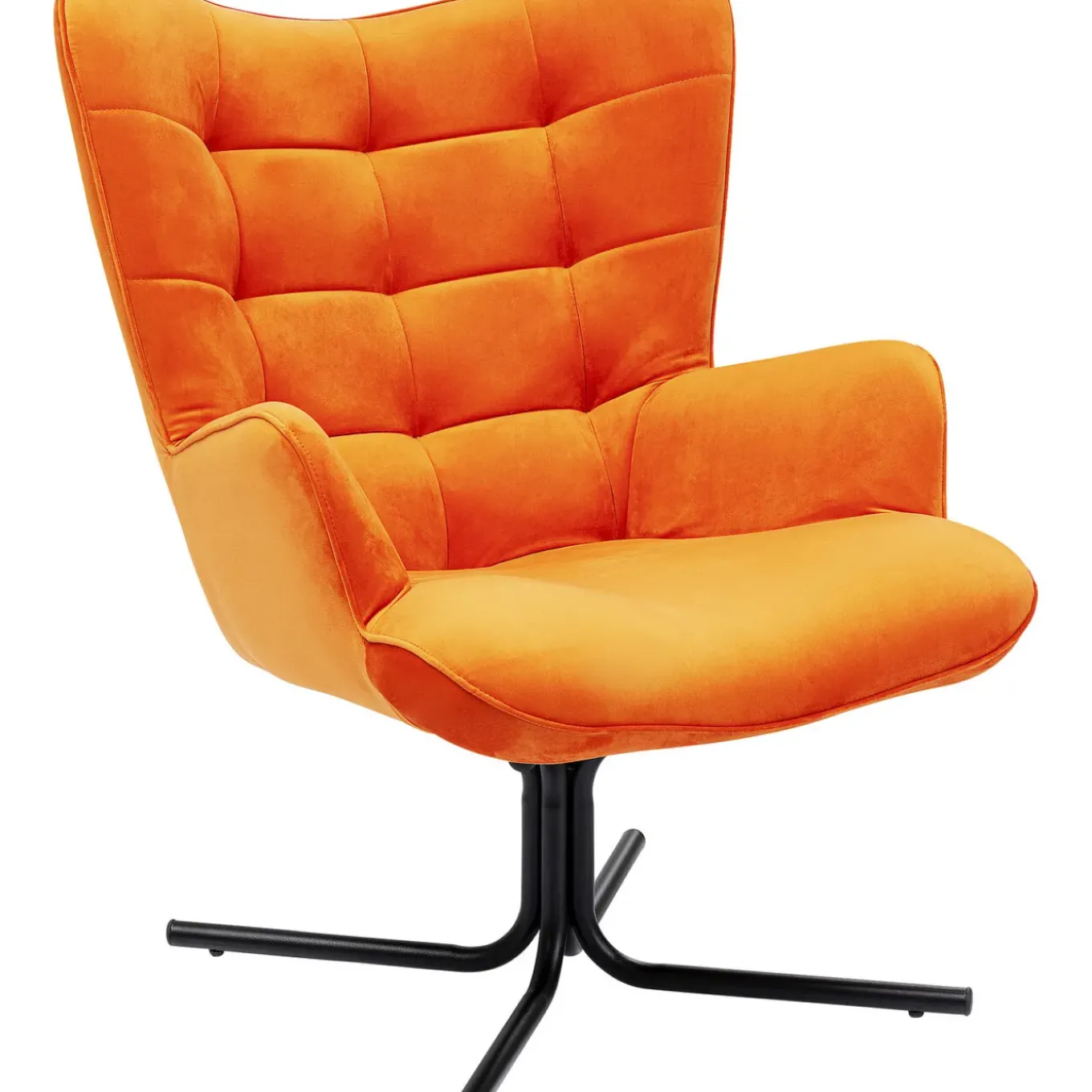 Fauteuil Pivotant Oscar Velours Orange