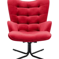 Fauteuil Pivotant Oscar Velours Rouge