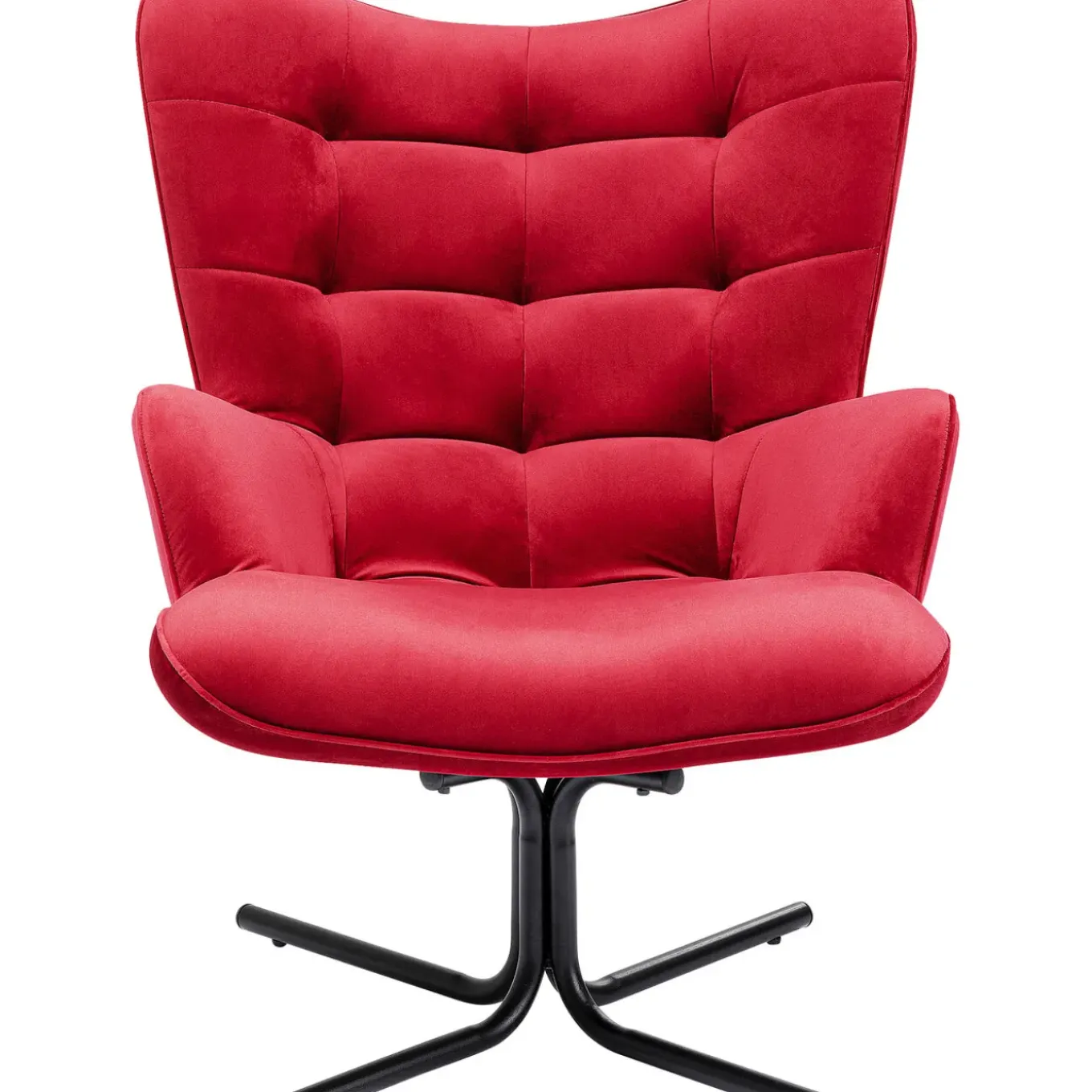 Fauteuil Pivotant Oscar Velours Rouge