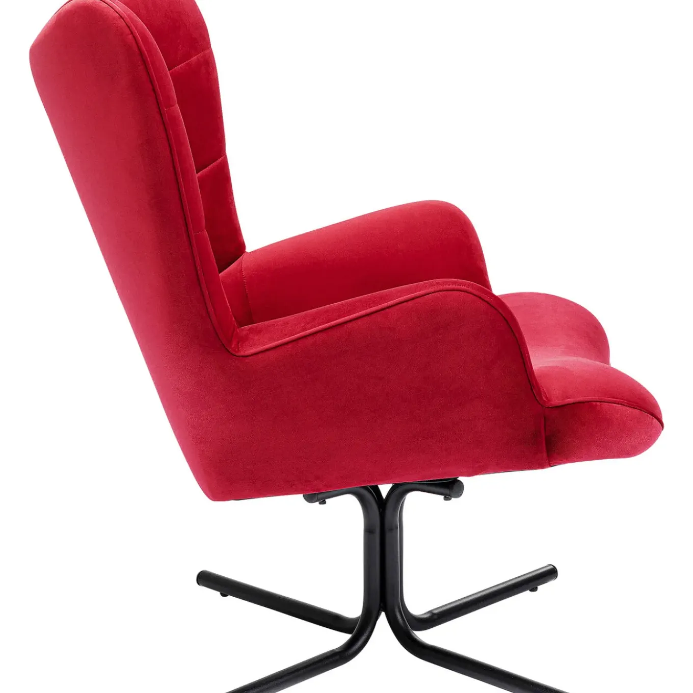 Fauteuil Pivotant Oscar Velours Rouge