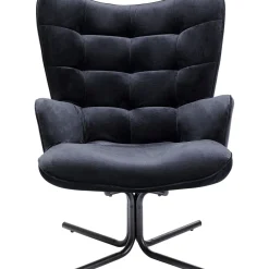 Fauteuil Pivotant Oscar Velours Noir