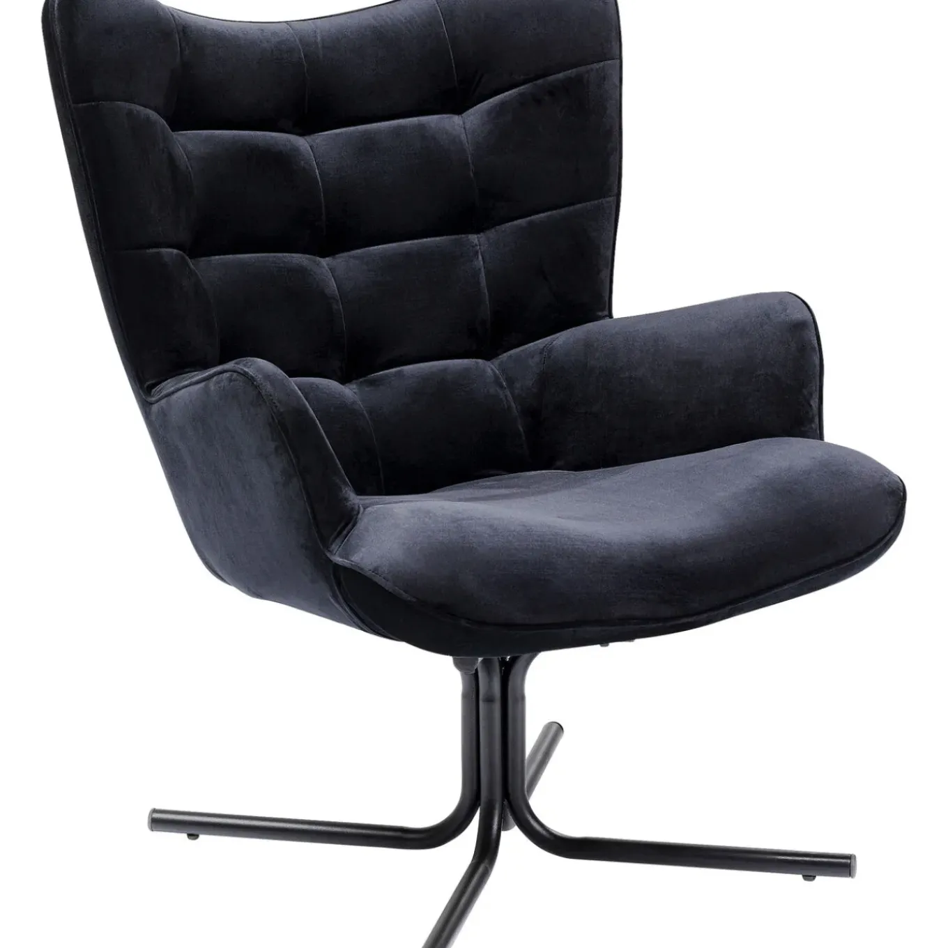 Fauteuil Pivotant Oscar Velours Noir