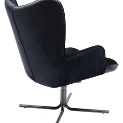 Fauteuil Pivotant Oscar Velours Noir
