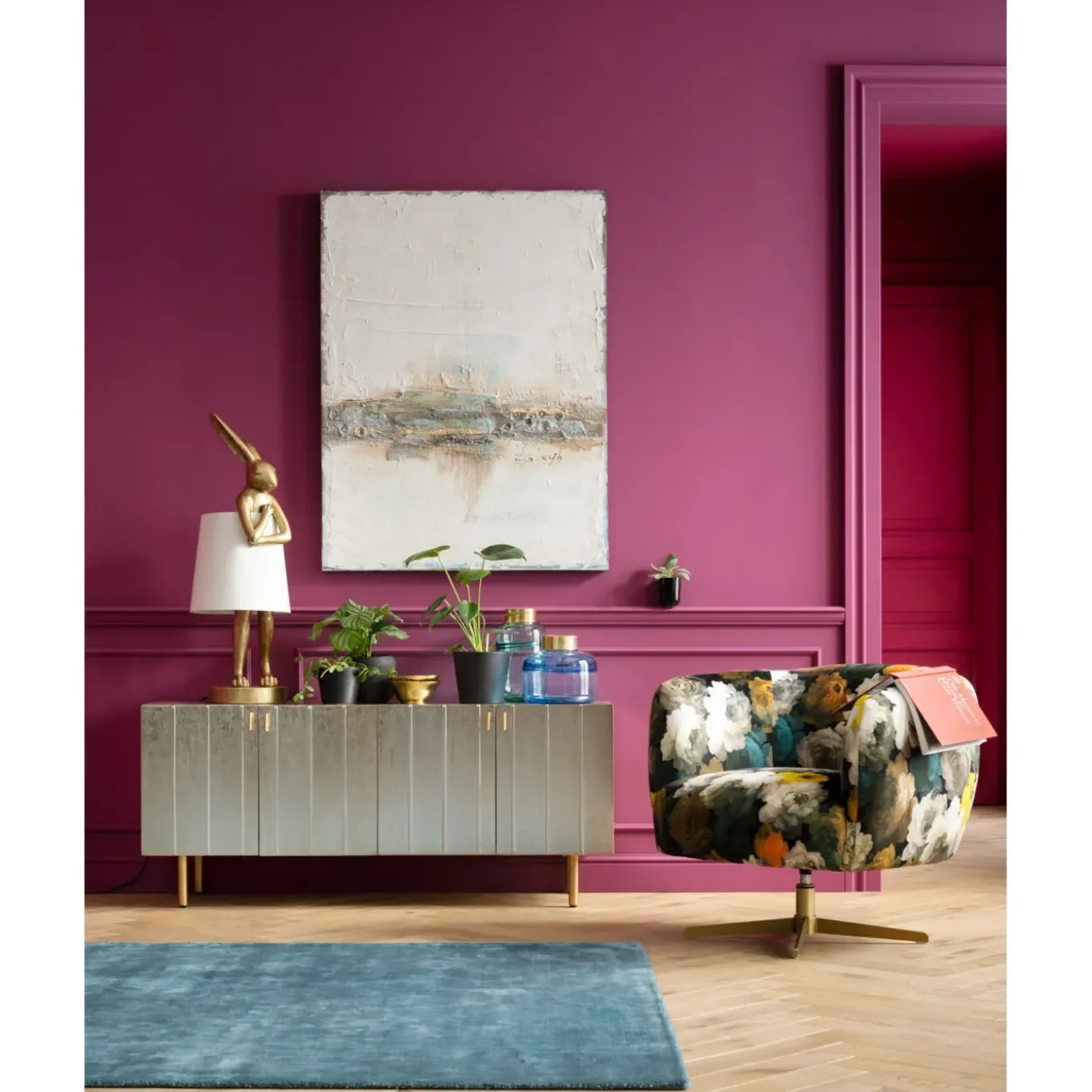 Fauteuil Pivotant Peony Flower Jaune