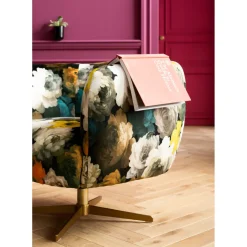 Fauteuil Pivotant Peony Flower Jaune