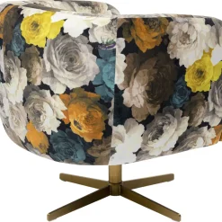 Fauteuil Pivotant Peony Flower Jaune