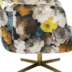 Fauteuil Pivotant Peony Flower Jaune