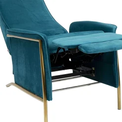 Fauteuil Relax Lazy Velours Bleu