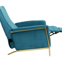 Fauteuil Relax Lazy Velours Bleu
