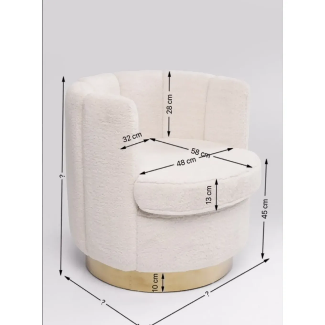 Fauteuil Silhouette Fur Blanc