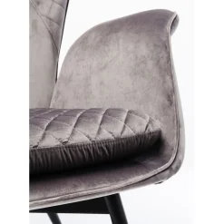 Fauteuil Tudor Velvet Gris-Argente