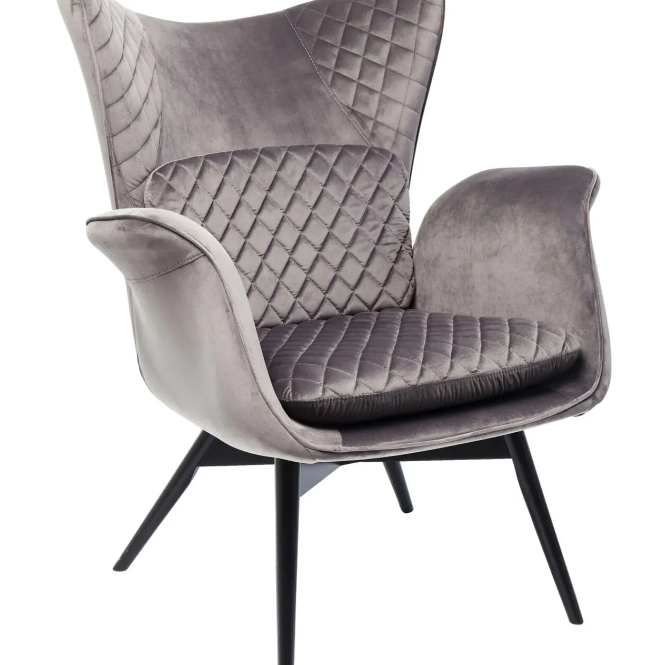 Fauteuil Tudor Velvet Gris-Argente