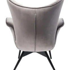 Fauteuil Tudor Velvet Gris-Argente