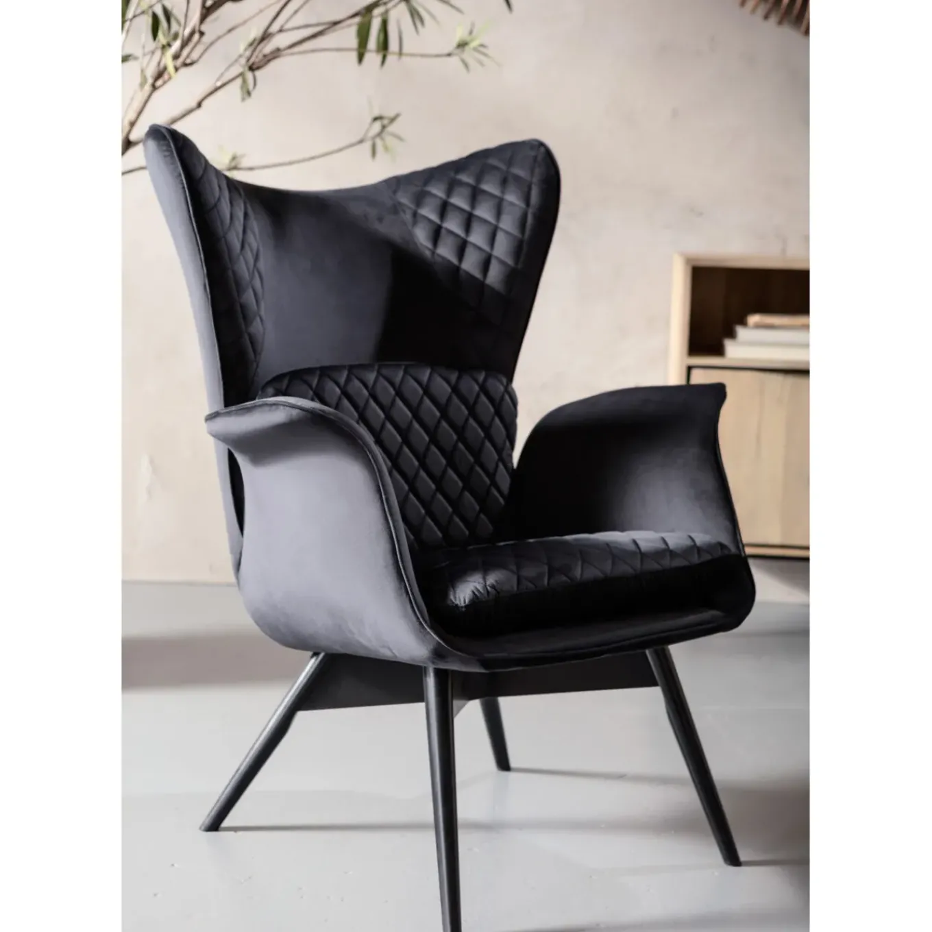Fauteuil Tudor Velvet Noir