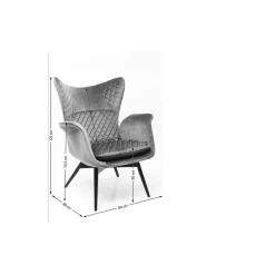Fauteuil Tudor Velvet Noir