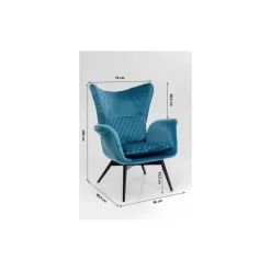 Fauteuil Tudor Velvet Petrol