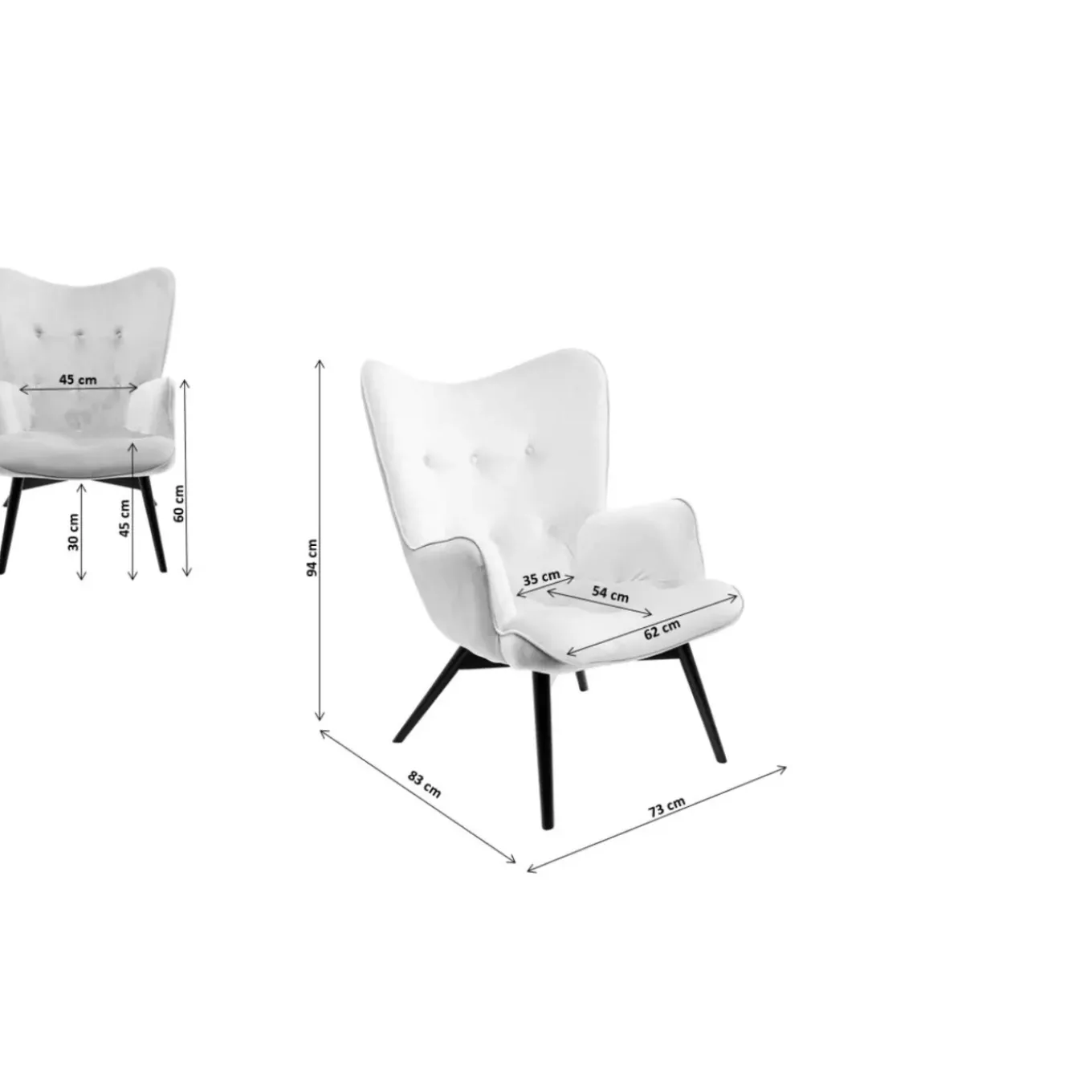 Fauteuil Vicky Gris