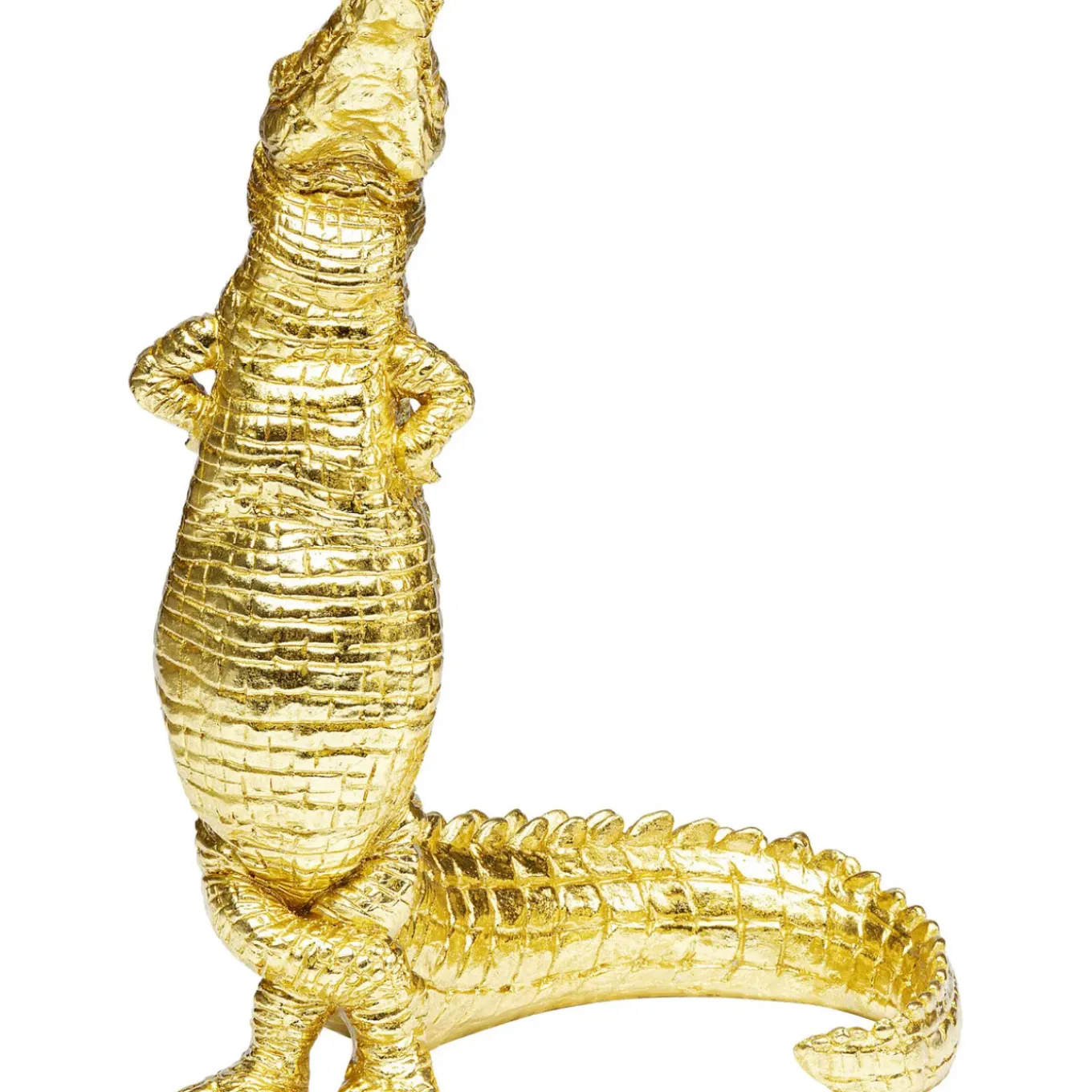 Figurine Déco Alligator Dore 39Cm