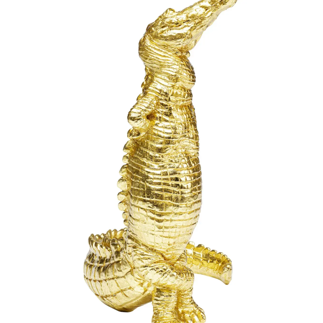Figurine Déco Alligator Dore 39Cm