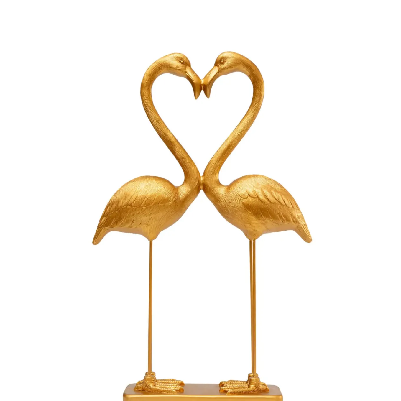 Figurine Déco Flamingo Love Dore 63Cm